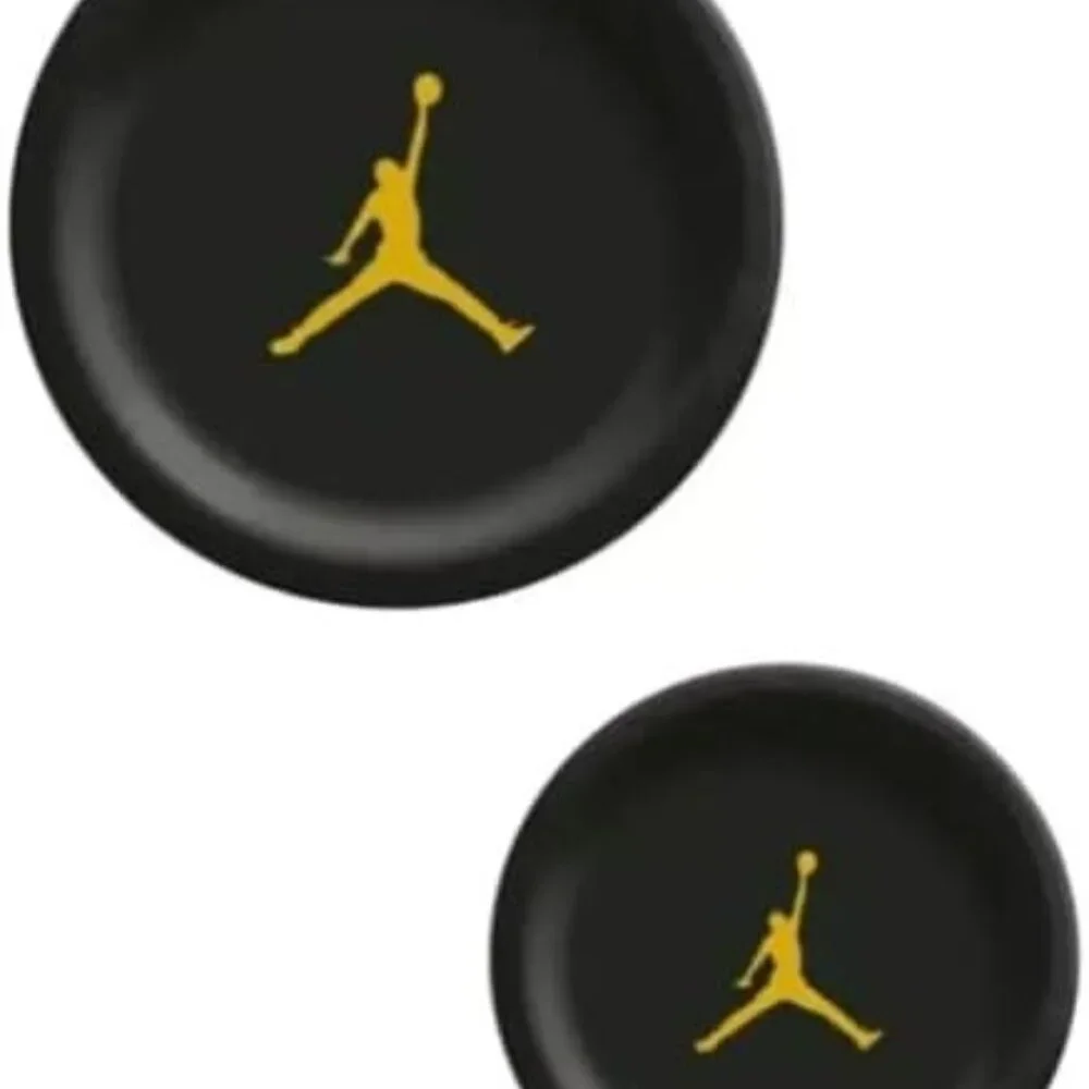 Custom Basketball Decorative Birthday Party Plates, Black with Gold Design